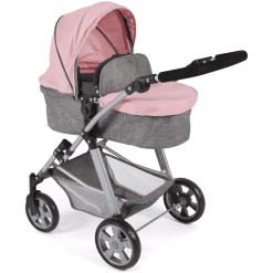 BAYER CHIC 2000 Poussette Pour Poupée Combinée NELE Mélange Gris Rose