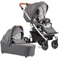GESSLEIN Poussette Duo Combinée 2en1 F4 Air+, Mélange Gris/étoiles