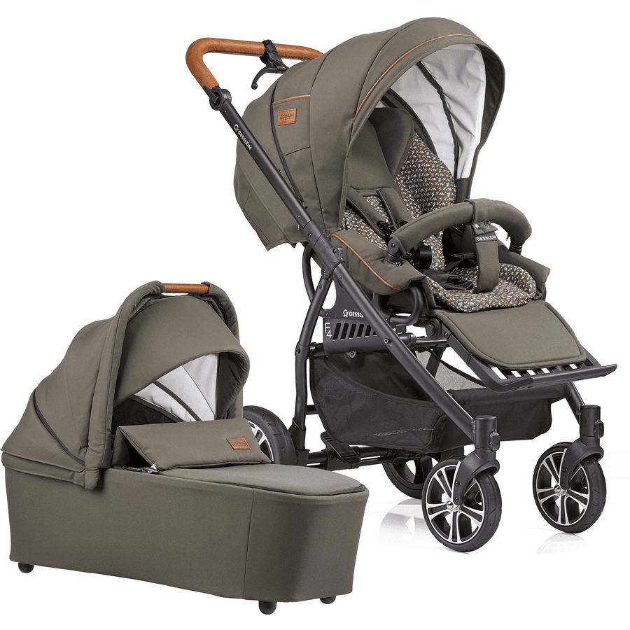 GESSLEIN Poussette Duo Combinée 2en1 F4 Air+, Olive/fleurs 3 GESSLEIN Poussette Duo Combinée 2en1 F4 Air+, Olive/fleurs