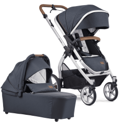 GESSLEIN Poussette Duo Combinée 2en1 FX4 Life, Mélange Bleu Marine