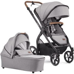 GESSLEIN Poussette Duo Combinée 2en1 FX4 Life, Mélange Gris Clair/étoiles