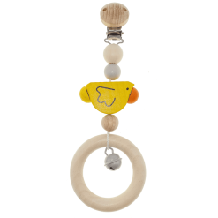 HESS Chaîne De Poussette Canard, Bois Naturel Jaune