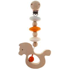 Hess Chaîne De Poussette Cheval, Bois Naturel Orange