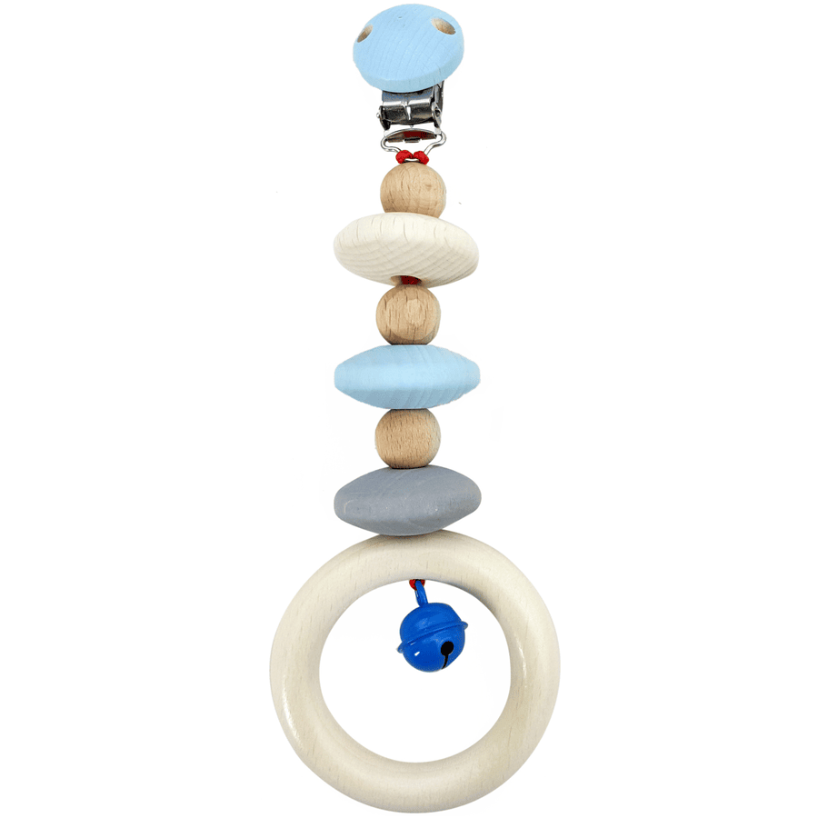 HESS Pendentif Pour Poussette, Bois, Bleu 3 HESS Pendentif Pour Poussette, Bois, Bleu