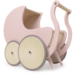 Kinderfeets® Poussette Pour Poupée, Bois Rose