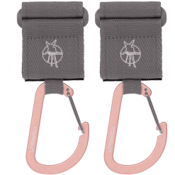 LÄSSIG Mousquetons Pour Poussette Gris Lot De 2